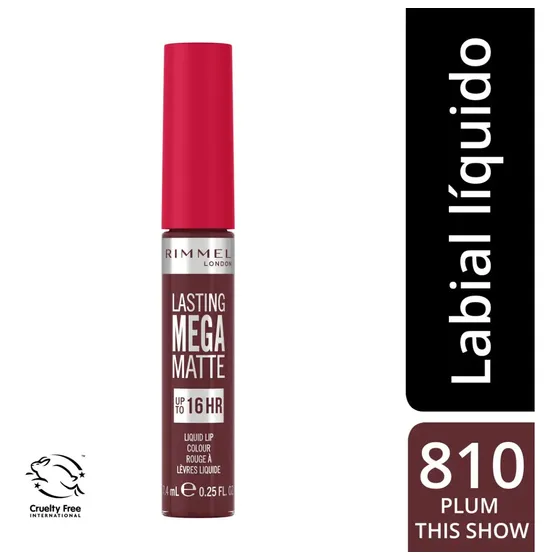 Labial Líquido Rimmel Lasting Mega Matte Acabado Mate Color 810