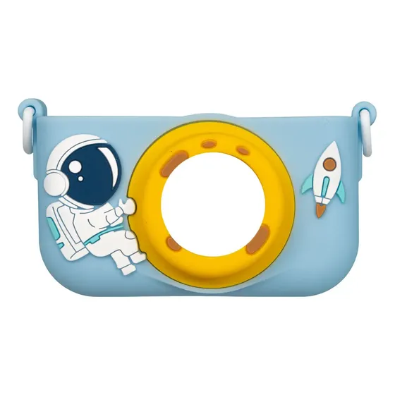 Fundas Para Cámaras Infantiles De Siliconas Diseños Color Celeste Astronauta