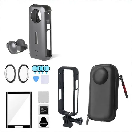 Funda Protectora Silicona+bolsa Accesorios Para Insta360 X3