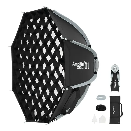 Softbox Ambitful Q1 45 Mini Con Montaje Mini Bowens+ Rejilla