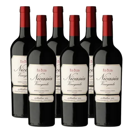 Vino Nicasia Vineyards Red Blend Malbec 750mL 6 botellas