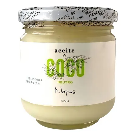 Aceite de coco neutro Napus Premium frasco de 360ml