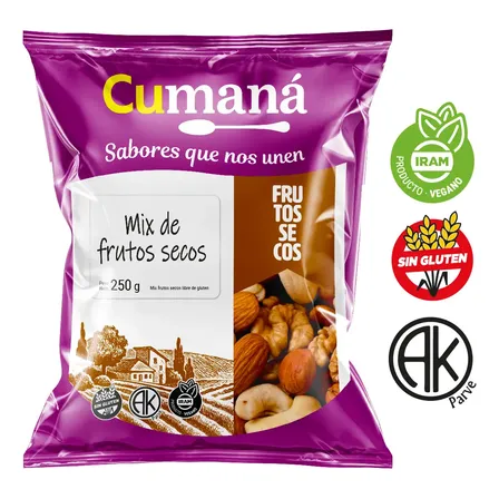 Mix Frutos Secos Cumana Flow Pack X 250 Grs - Sin Gluten