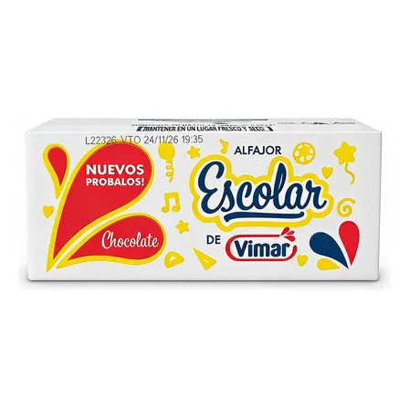 Vimar Alfajor Escolar Chocolate 60 Unidades