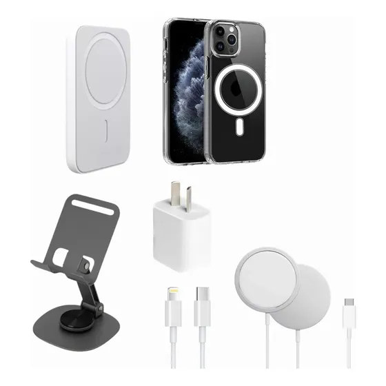 Kit Cargadores Inalambricos +20w+ Usb C+ Soporte Para iPhone