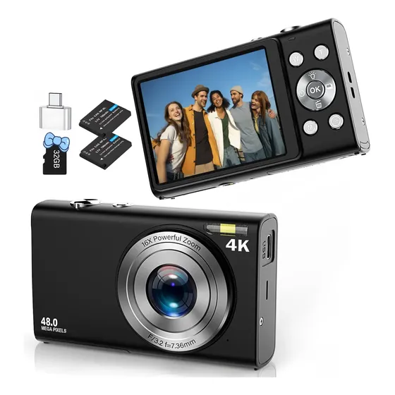 4k Video Cámara Fotográfica Flash Webcam Retro Filtros +32gb