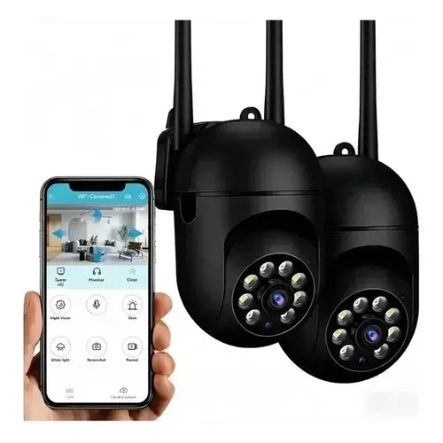 Cámaras De Seguridad Smart Wifi 360° 1080p X2 Negro