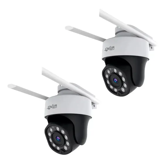 Kit X2 Camara De Seguridad Wifi Exterior Overtech Ov-11ptz 3mp 3x Color Blanco