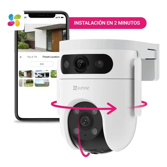 Camara De Seguridad H9c Ezviz 4g Wifi 3k Doble Lente Sim Blanco