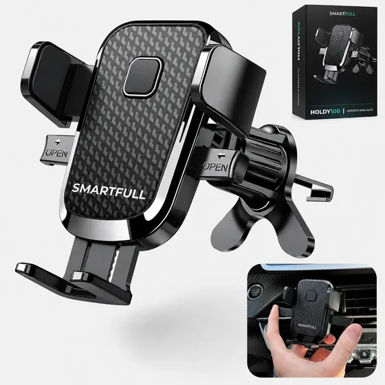 Soporte Celular Auto Brazo Smartfull Vidrio Tablero Sopapa