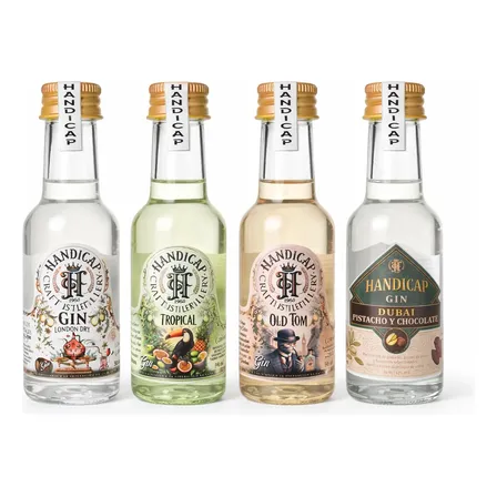 Gin Mini 50ml Handicap London Dry Old Tom Tropical Dubai 4 Variantes London Dry - Dubai - Tropical - Old Tom
