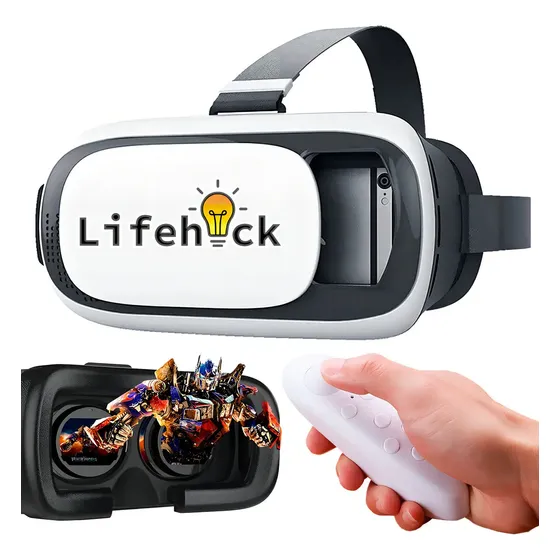 Kit Vr Box Casco De Realidad Virtual 3d + Joystick 360 Full