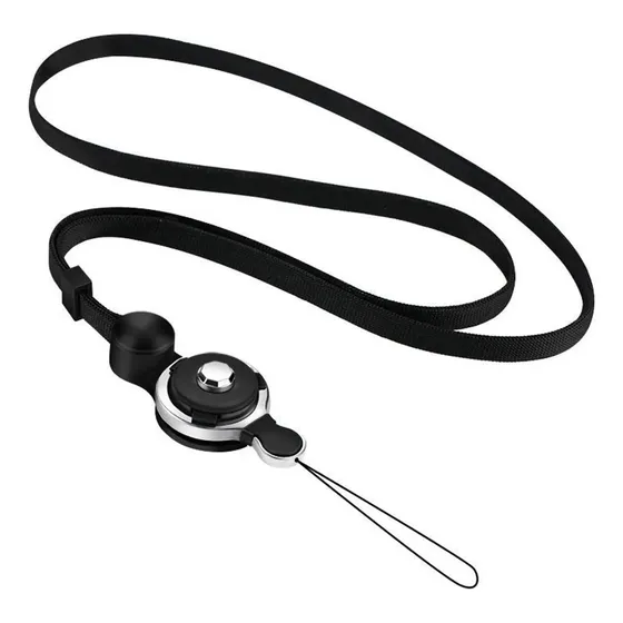 Lanyard Largo De Nylon Con Correa Desmontable Negro