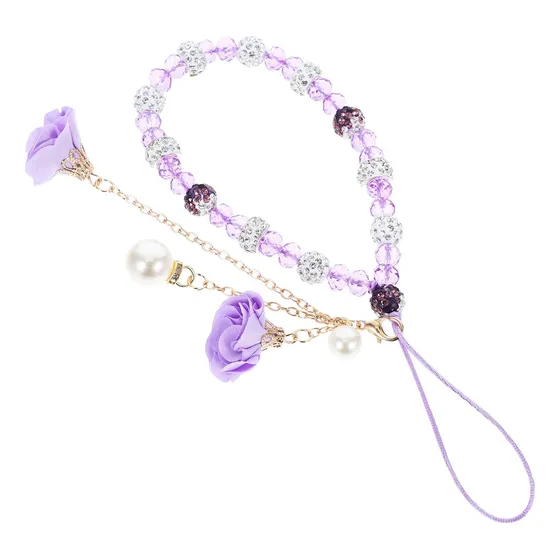 Correa De Muñeca Ajustable Con Cuentas Y Cristal Morado