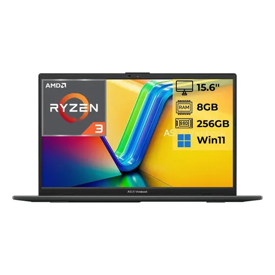 Asus Vivobook Go 15.6 Ryzen 3 7320u 8gb 256gb Ssd W11 Black