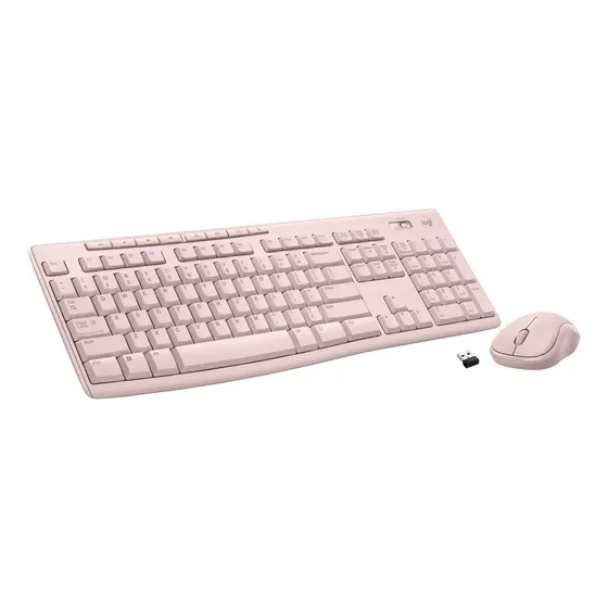 Combo De Teclado Y Ratón Inalámbricos Logitech Mk270, Color  Rosa