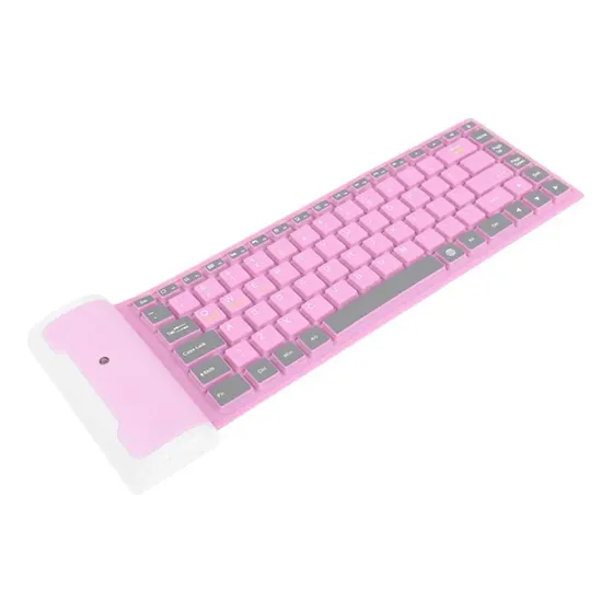 Alp Teclado Inalámbrico Plegable Flexible Rosa Para Pc