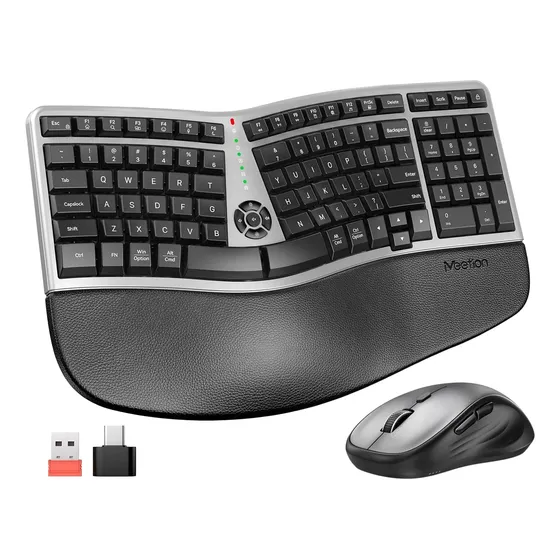 Teclado Y Ratón Inalámbrico Meetion Ergonomic Para Pc/portát